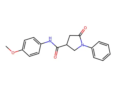 N-(4-methoxyphenyl)-5-oxo-1-phenylpyrrolidine-3-carboxamide structure