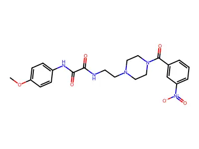 N'-(4-methoxyphenyl)-N-[2-[4-(3-nitrobenzoyl)piperazin-1-yl]ethyl]oxamide structure