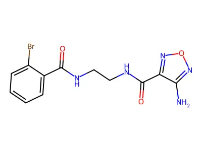 4-amino-N-[2-[(2-bromobenzoyl)amino]ethyl]-1,2,5-oxadiazole-3-carboxamide structure