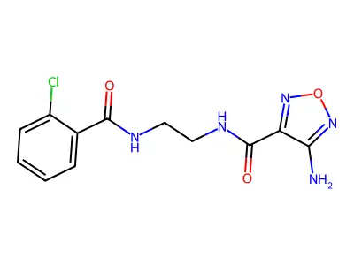 4-amino-N-[2-[(2-chlorobenzoyl)amino]ethyl]-1,2,5-oxadiazole-3-carboxamide structure