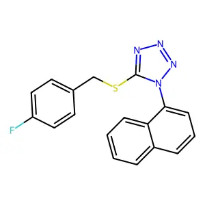 5-[(4-Fluorophenyl)methylsulfanyl]-1-naphthalen-1-yltetrazole structure