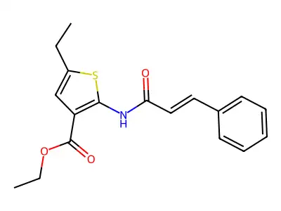 ethyl 5-ethyl-2-[[(E)-3-phenylprop-2-enoyl]amino]thiophene-3-carboxylate structure