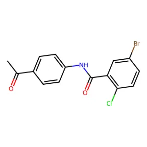 N-(4-acetylphenyl)-5-bromo-2-chlorobenzamide structure