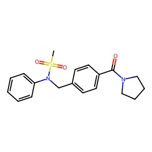 N-phenyl-N-[[4-(pyrrolidine-1-carbonyl)phenyl]methyl]methanesulfonamide structure
