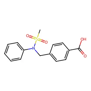 4-([(Methylsulfonyl)(phenyl)amino]methyl)benzoic acid structure
