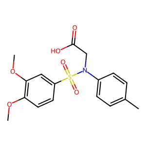 N-[(3,4-dimethoxyphenyl)sulfonyl]-N-(4-methylphenyl)glycine structure