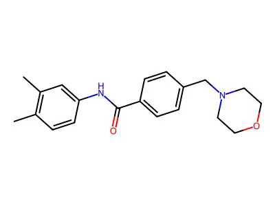 N-(3,4-dimethylphenyl)-4-(morpholin-4-ylmethyl)benzamide structure