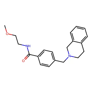 4-(3,4-dihydro-1H-isoquinolin-2-ylmethyl)-N-(2-methoxyethyl)benzamide structure