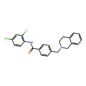 N-(2,4-dichlorophenyl)-4-(3,4-dihydroisoquinolin-2(1H)-ylmethyl)benzamide structure