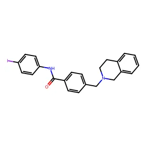 4-(3,4-dihydro-1H-isoquinolin-2-ylmethyl)-N-(4-iodophenyl)benzamide structure