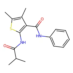 2-(isobutyrylamino)-4,5-dimethyl-N-phenyl-3-thiophenecarboxamide structure