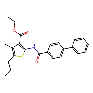 Ethyl 2-[(biphenyl-4-ylcarbonyl)amino]-4-methyl-5-propylthiophene-3-carboxylate structure