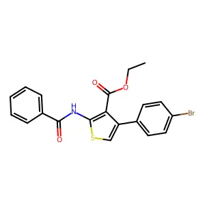 Ethyl 2-(benzoylamino)-4-(4-bromophenyl)thiophene-3-carboxylate structure
