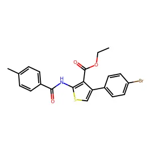 Ethyl 4-(4-bromophenyl)-2-(4-methylbenzamido)thiophene-3-carboxylate structure