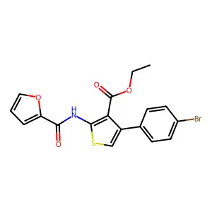 Ethyl 4-(4-bromophenyl)-2-(furan-2-carbonylamino)thiophene-3-carboxylate structure