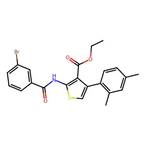 Ethyl 2-[(3-bromobenzoyl)amino]-4-(2,4-dimethylphenyl)-3-thiophenecarboxylate structure