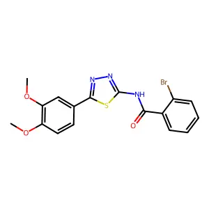 2-bromo-N-[5-(3,4-dimethoxyphenyl)-1,3,4-thiadiazol-2-yl]benzamide structure