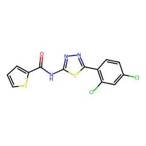 N-(5-(2,4-dichlorophenyl)-1,3,4-thiadiazol-2-yl)thiophene-2-carboxamide structure