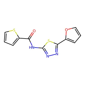 N-[5-(furan-2-yl)-1,3,4-thiadiazol-2-yl]thiophene-2-carboxamide structure
