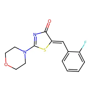 5-[(2-Fluorophenyl)methylidene]-2-(morpholin-4-yl)-4,5-dihydro-1,3-thiazol-4-one structure