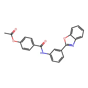 4-[N-(3-benzoxazol-2-ylphenyl)carbamoyl]phenyl acetate structure