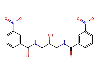 N,N'-(2-hydroxypropane-1,3-diyl)bis(3-nitrobenzamide) structure