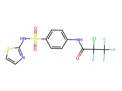 2-chloro-2,3,3,3-tetrafluoro-N-[4-(1,3-thiazol-2-ylsulfamoyl)phenyl]propanamide structure