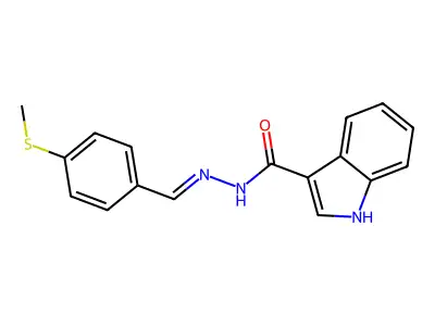 N'-[4-(methylsulfanyl)benzylidene]-1H-indole-3-carbohydrazide structure