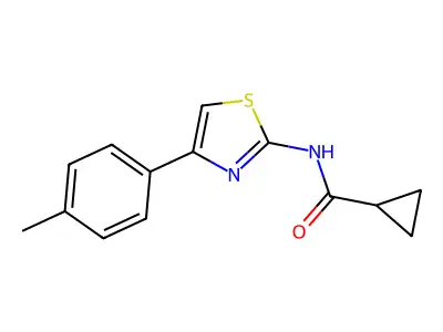 N-[4-(4-methylphenyl)-1,3-thiazol-2-yl]cyclopropanecarboxamide structure