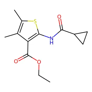 Ethyl 2-cyclopropaneamido-4,5-dimethylthiophene-3-carboxylate structure