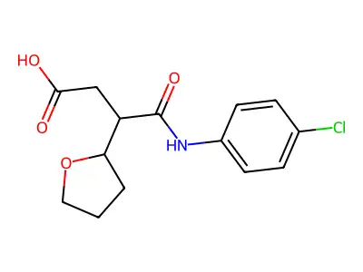4-(4-Chloroanilino)-4-oxo-3-tetrahydro-2-furanylbutanoic acid structure