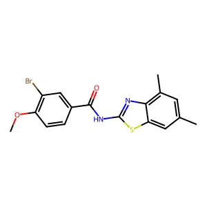 3-bromo-N-(4,6-dimethyl-1,3-benzothiazol-2-yl)-4-methoxybenzamide structure