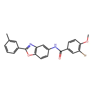 3-bromo-4-methoxy-N-[2-(3-methylphenyl)-1,3-benzoxazol-5-yl]benzamide structure
