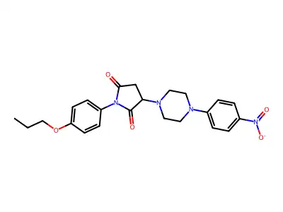 3-(4-{4-Nitrophenyl}-1-piperazinyl)-1-(4-propoxyphenyl)-2,5-pyrrolidinedione structure