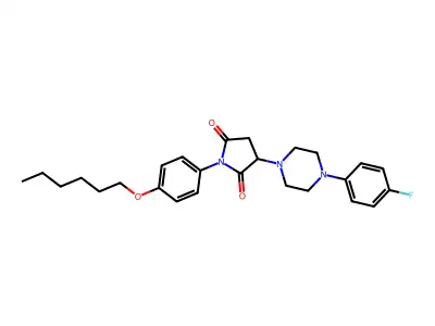 3-[4-(4-Fluorophenyl)piperazin-1-yl]-1-(4-hexoxyphenyl)pyrrolidine-2,5-dione structure
