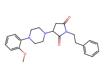 3-[4-(2-Methoxyphenyl)piperazin-1-yl]-1-(2-phenylethyl)pyrrolidine-2,5-dione structure