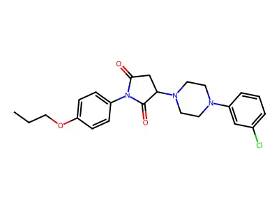 3-[4-(3-Chlorophenyl)piperazin-1-yl]-1-(4-propoxyphenyl)pyrrolidine-2,5-dione structure