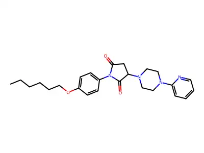 1-(4-Hexoxyphenyl)-3-(4-pyridin-2-ylpiperazin-1-yl)pyrrolidine-2,5-dione structure