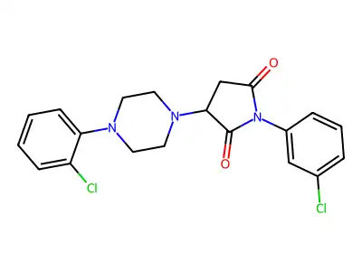 1-(3-Chlorophenyl)-3-[4-(2-chlorophenyl)piperazin-1-yl]pyrrolidine-2,5-dione structure