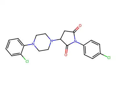 1-(4-Chlorophenyl)-3-[4-(2-chlorophenyl)piperazin-1-yl]pyrrolidine-2,5-dione structure