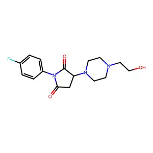 1-(4-Fluorophenyl)-3-[4-(2-hydroxyethyl)piperazin-1-yl]pyrrolidine-2,5-dione structure