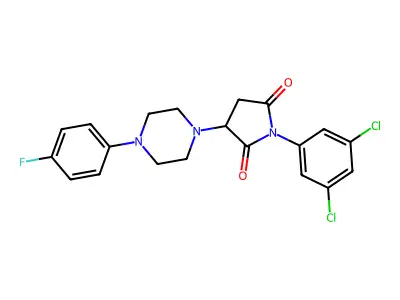 1-(3,5-Dichlorophenyl)-3-[4-(4-fluorophenyl)piperazin-1-yl]pyrrolidine-2,5-dione structure