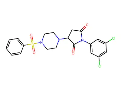 1-(3,5-Dichlorophenyl)-3-[4-(phenylsulfonyl)piperazin-1-yl]pyrrolidine-2,5-dione structure