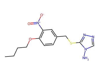 3-[(4-Butoxy-3-nitrophenyl)methylsulfanyl]-1,2,4-triazol-4-amine structure