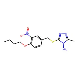 3-[(4-Butoxy-3-nitrophenyl)methylsulfanyl]-5-methyl-1,2,4-triazol-4-amine structure