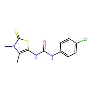 1-(4-Chlorophenyl)-3-(3,4-dimethyl-2-sulfanylidene-1,3-thiazol-5-yl)urea structure