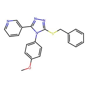3-[5-(benzylsulfanyl)-4-(4-methoxyphenyl)-4H-1,2,4-triazol-3-yl]pyridine structure