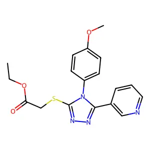 Ethyl 2-[[4-(4-methoxyphenyl)-5-(3-pyridinyl)-4H-1,2,4-triazol-3-yl]thio]acetate structure