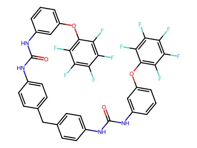 N-{4-[4-({[3-(2,3,4,5,6-pentafluorophenoxy)anilino]carbonyl}amino)benzyl]phenyl}-N'-[3-(2,3,4,5,6-pentafluorophenoxy)phenyl]urea structure