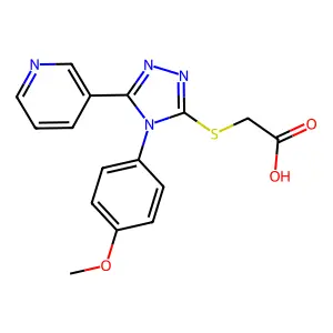 2-{[4-(4-methoxyphenyl)-5-(pyridin-3-yl)-4H-1,2,4-triazol-3-yl]sulfanyl}acetic acid structure